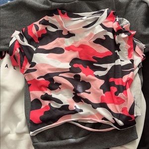 Pink camo crop top